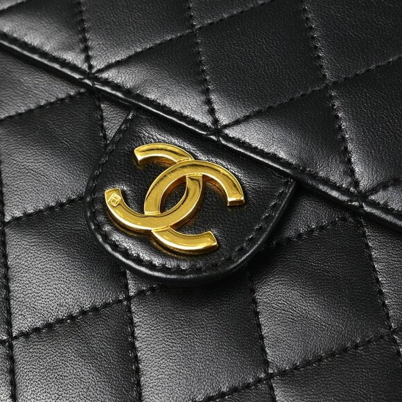 Chanel Black Lambskin Turnlock Small Half Flap Shoulder Bag - Picture 7 of 9